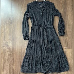 Black midi dress with buttons